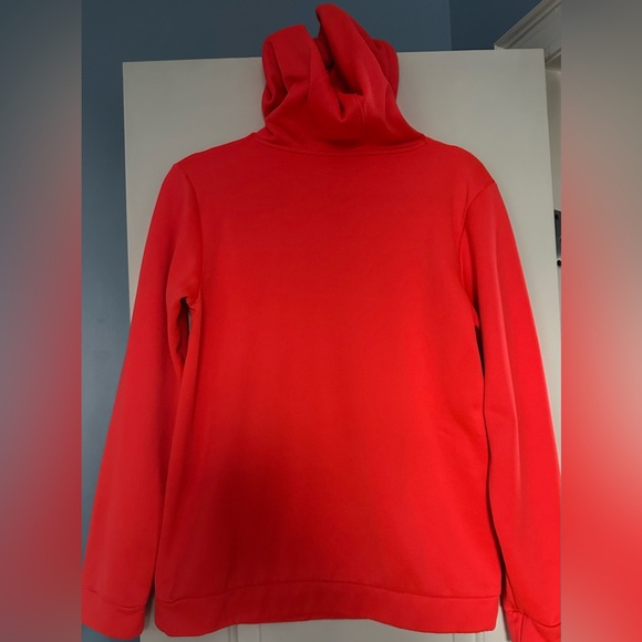 UNDER ARMOUR Neon Orange Hooded Sweatshirt with Pockets - Size Boys XL - Picture 4 of 6